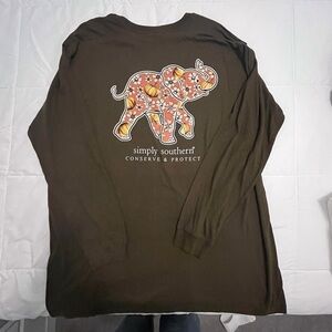 Simply Southern Fall Elephant “Conserve and Protect” Size XXLarge. Brown
